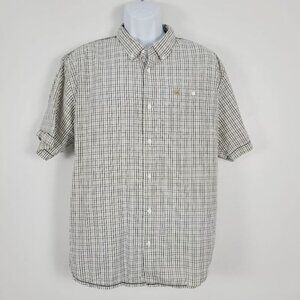 Prana Short Sleeve Plaid Button Up Shirt Size‎ XL